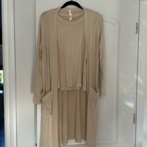 2 piece cardigan and shirt